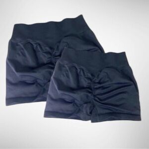 Women's Compression Shorts Lot of 2 L Athletic Activewear Exercise Bottoms Large